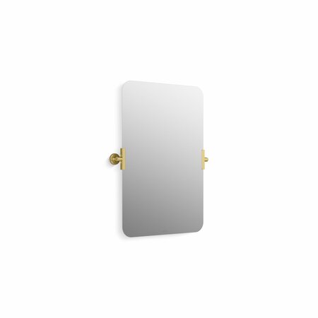 KOHLER 20 in. X 30 in. Rectangular Mirror in Vibrant Brushed Moderne Brass 34969-2MB